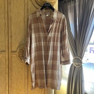 Long sleeve linen long tailor shirt